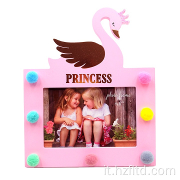 Swan Princess Bella cornice per foto in legno per ragazze